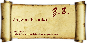 Zajzon Bianka névjegykártya