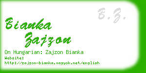 bianka zajzon business card